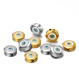 5Pcs Stainless Steel Enamel Turkey Eyes Beads Charm DIY Jewelry