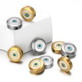 5Pcs Stainless Steel Enamel Turkey Eyes Beads Charm DIY Jewelry