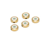 5Pcs Stainless Steel Enamel Turkey Eyes Beads Charm DIY Jewelry