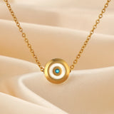 5Pcs Stainless Steel Enamel Turkey Eyes Beads Charm DIY Jewelry