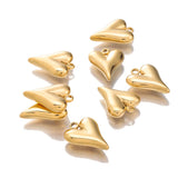 5Pcs Stainless Steel Puffed Heart Charms - DIY Jewelry Making