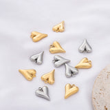 5Pcs Stainless Steel Puffed Heart Charms - DIY Jewelry Making