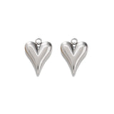 5Pcs Stainless Steel Puffed Heart Charms - DIY Jewelry Making