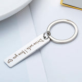 5Pcs Stainless Steel Rectangle Tags Charms 12x50mm DIY Stamping Keychains