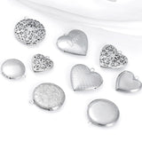 5Pcs Stainless Steel Round Heart-shaped Photo Frame Pendant Necklace Charm