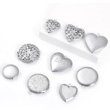 5Pcs Stainless Steel Round Heart-shaped Photo Frame Pendant Necklace Charm