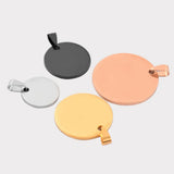 5Pcs Stainless Steel Round Pendant ID Tags Necklace