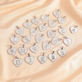 5Pcs Stainless Steel Shell Heart Charms Letters Pendants for DIY Jewelry