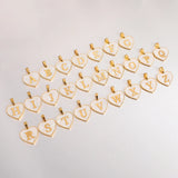 5Pcs Stainless Steel Shell Heart Charms Letters Pendants for DIY Jewelry