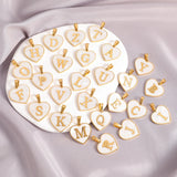 5Pcs Stainless Steel Shell Heart Charms Letters Pendants for DIY Jewelry