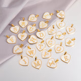 5Pcs Stainless Steel Shell Heart Charms Letters Pendants for DIY Jewelry