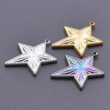 5Pcs Stainless Steel Star Charms for Jewelry Making Earring Pendant