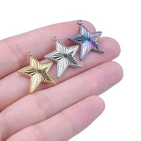 5Pcs Stainless Steel Star Charms for Jewelry Making Earring Pendant