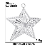 5Pcs Stainless Steel Star Charms for Jewelry Making Earring Pendant