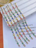 5Pcs Tennis Chain Colorful Eyes Star Charm Bracelet 18K Plated