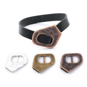 5Pcs Tibetan Silver Buckle Clasp for 10mm Flat Leather Cord Bracelets