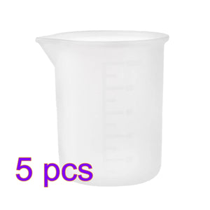 5Pcs Silicone Measuring Cup 100mL Scale Food-Grade DIY Candle Epoxy Resin Tools