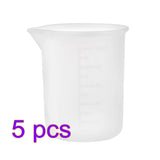 5Pcs 100mL Silicone Measuring Cup Food-Grade Cake DIY Resin Tools