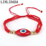 Bohemian Lace-Up Rope Bangle Eye Beads Bracelet
