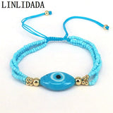 Bohemian Lace-Up Rope Bangle Eye Beads Bracelet