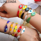 Bohemian Lace-Up Rope Bangle Eye Beads Bracelet
