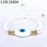 Bohemian Lace-Up Rope Bangle Eye Beads Bracelet