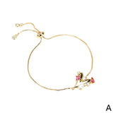 Crystal Zircon Heart Bracelet for Women Girls Wedding Party Jewelry