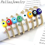 5Pcs Lampwork Eyes Bracelets Plated Beaded Adjustable Lucky Amulet