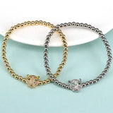5Pcs Pave Zircon CZ Ball Bracelet Adjustable Bead Macrame Jewelry Gift