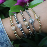 5Pcs Pave Zircon CZ Ball Bracelet Adjustable Bead Macrame Jewelry Gift