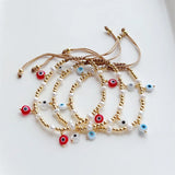 5Pcs Evil Eye Charm Bracelet Natural Pearl Bead Party Gift