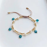 5Pcs Evil Eye Charm Bracelet Natural Pearl Bead Party Gift