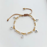 5Pcs Evil Eye Charm Bracelet Natural Pearl Bead Party Gift