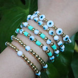 Bohemia Style Eye Bracelets for Women Plated Bead Jewellery