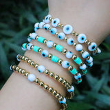 Bohemia Style Eye Bracelets for Women Plated Bead Jewellery