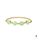 5Pcs Colorful Smiling Face Enamel Charm Bracelet Beads Stretch Jewelry