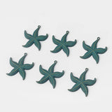 5Pcs Verdigris Patina Starfish Charms Pendant for DIY Earring Necklace
