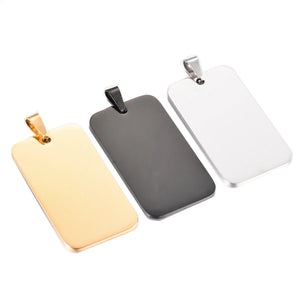5Pcs Military Tag Men Stainless Steel Pendant Necklace