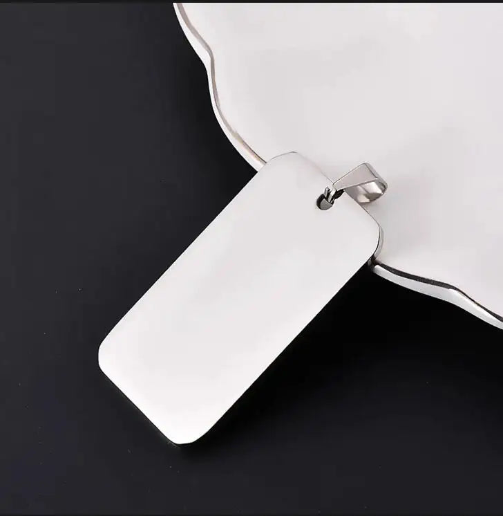 5Pcs Military Tag Men Stainless Steel Pendant Necklace