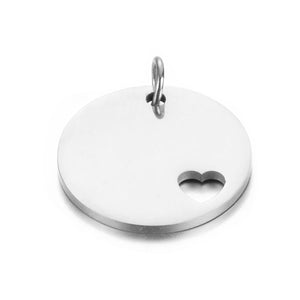 5Pcs Stainless Steel Heart Necklace Pendant in 5 Colors