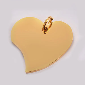 5Pcs Heart Stainless Steel Stamping Dog Tags Pendant Necklace Jewelry Findings