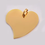 5Pcs Heart Stainless Steel Stamping Dog Tags Pendant Necklace Jewelry Findings