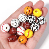 5Pcs Wooden Ball Beads for DIY Charm Jewelry Bracelets