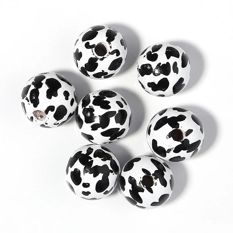 5Pcs Wooden Ball Beads for DIY Charm Jewelry Bracelets