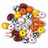 5Pcs Wooden Ball Beads for DIY Charm Jewelry Bracelets