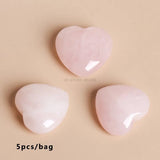 5Pcs/bag Madagascar Natural Rose Quartz Big heart Pink Healing Stone Crystal
