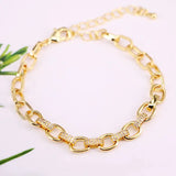 Brass Zircon Bracelet Chain Wedding Charm Jewelry