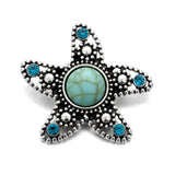 5Pcs/lot Starfish Turtle Rhinestone Snap Button For Bracelet DIY Jewelry