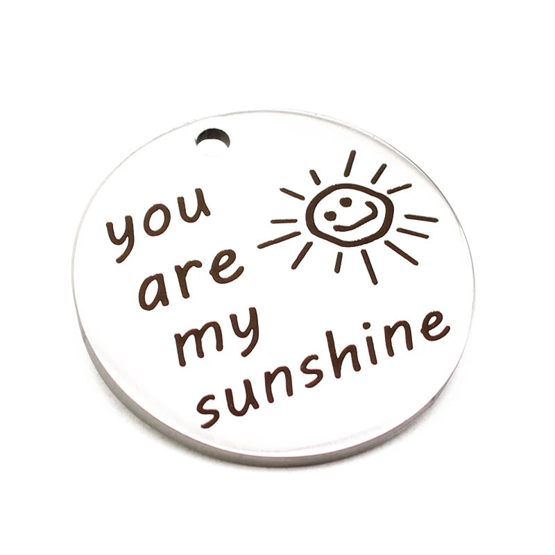5Pcs 25mm Stainless Steel Charms for Diy Jewelry Inspirational Pendant