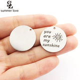 5Pcs 25mm Stainless Steel Charms for Diy Jewelry Inspirational Pendant